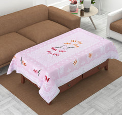 Homecrown Floral Print Cotton Centre Table Cover (60x40 Inch, Tulip Pink)