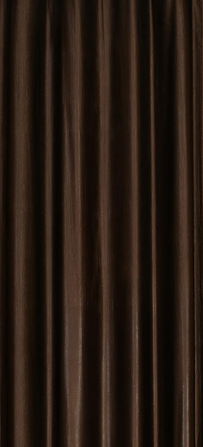 Homecrown Solid Plain Crush Curtains for Windows/Doors – Set of 2, Brown