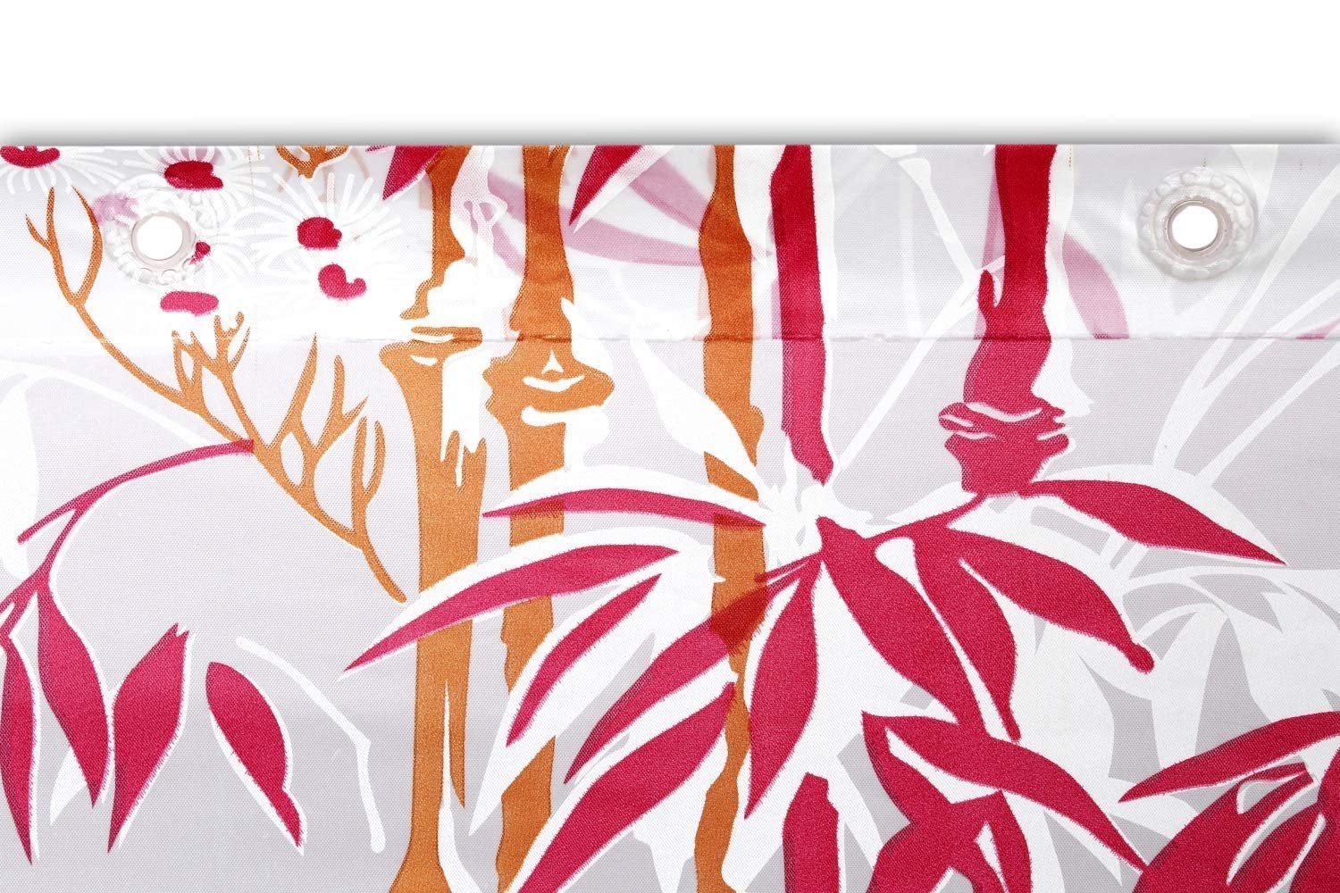 Homecrown Bamboo Print Waterproof Shower Curtain (7x4 Feet, Pink)