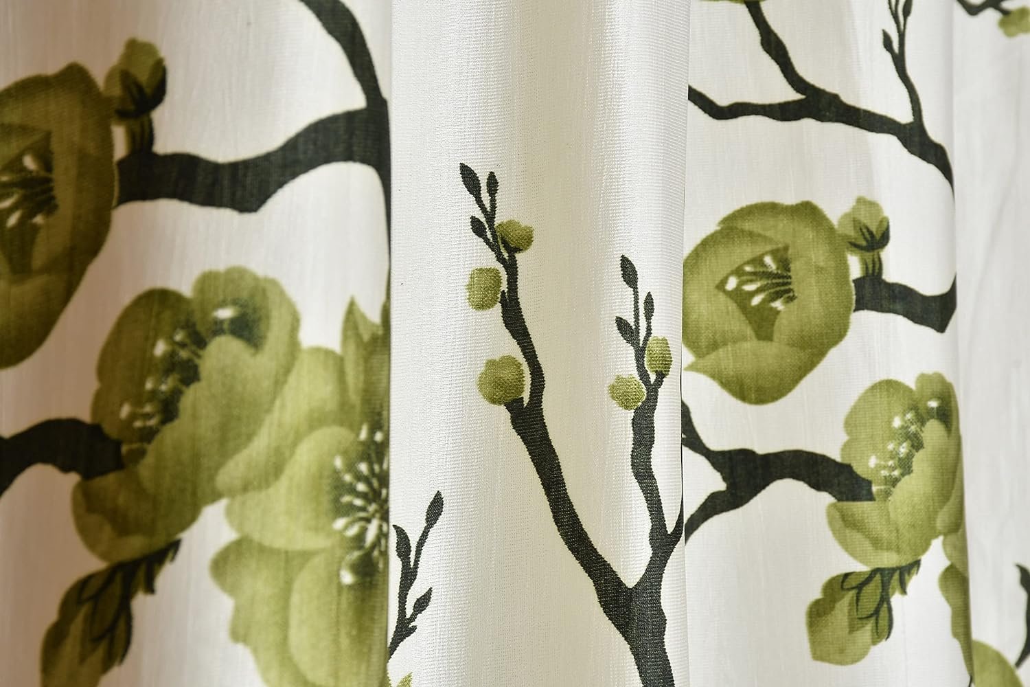 Homecrown Floral Print Curtains- Set of 2, Green