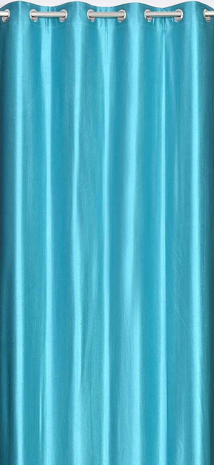 Homecrown Solid Plain Crush Curtains for Windows/Doors – Set of 2, Aqua