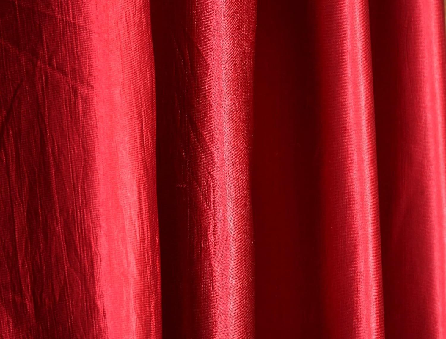 Homecrown Solid Plain Crush Curtains for Windows/Doors – Set of 2, Maroon