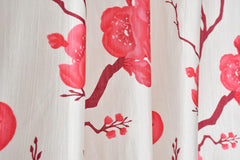 Homecrown Floral Print Curtains- Set of 2, Red