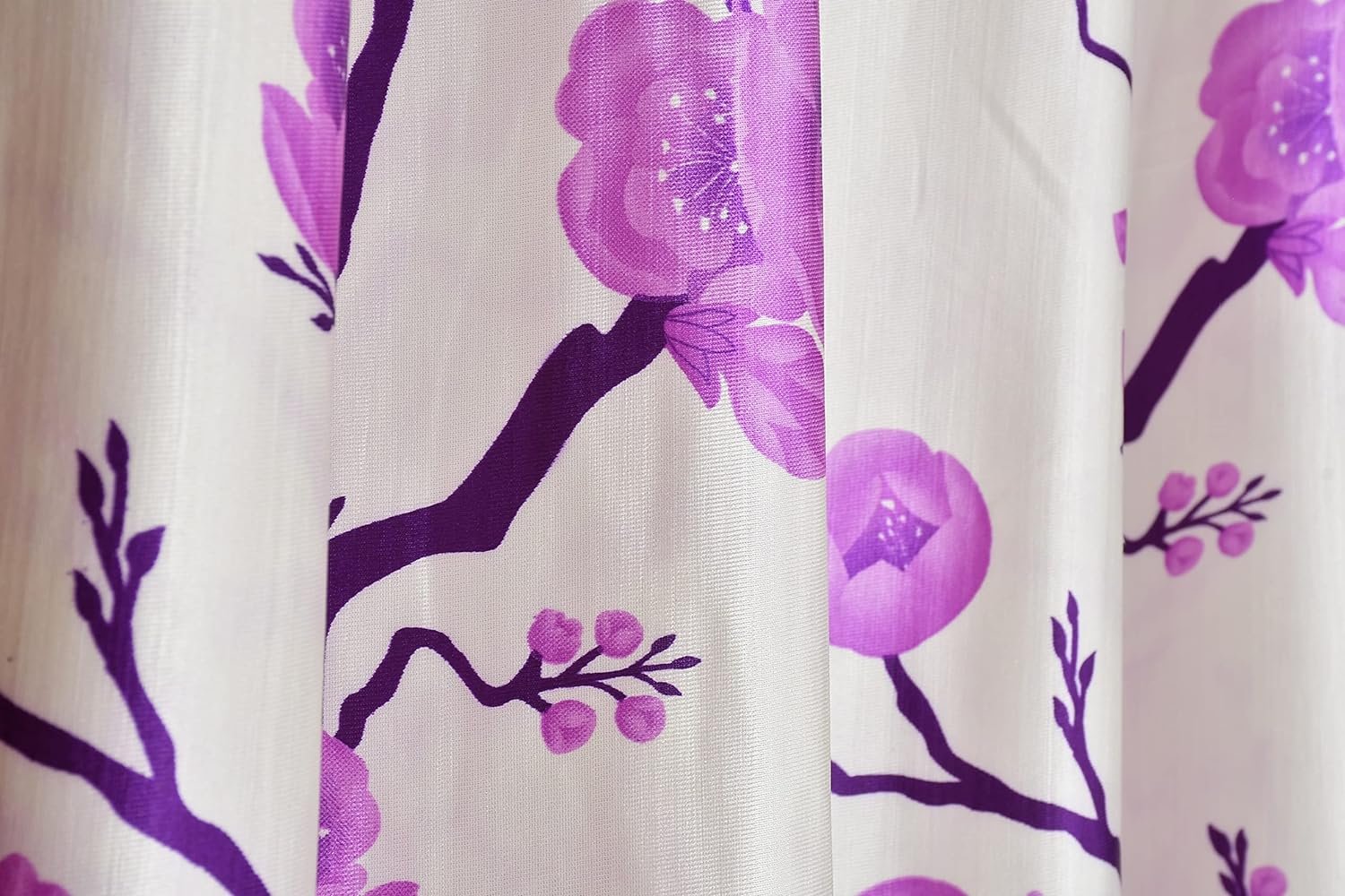 Homecrown Floral Print Curtains- Set of 2, Purple