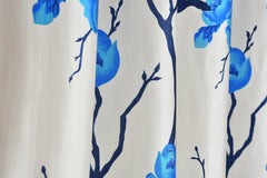 Homecrown Floral Print Curtains- Set of 2, Blue