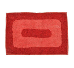 Homecrown Reversible Cotton Bathmat- (40 X 60cm, Red)