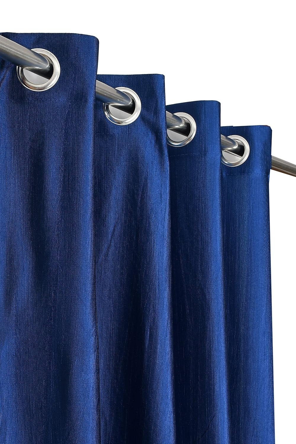 Homecrown Solid Plain Crush Curtains for Windows/Doors – Set of 2, Navy Blue