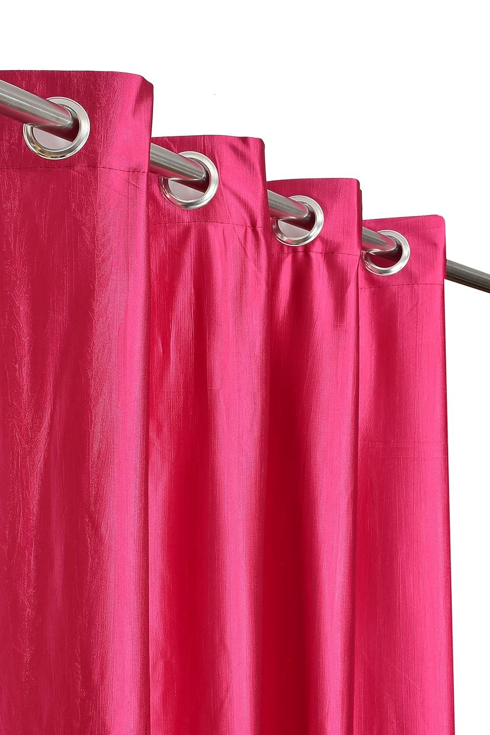 Homecrown Solid Plain Crush Curtains for Windows/Doors – Set of 2, Pink