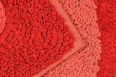 Homecrown Reversible Cotton Bathmat- (40 X 60cm, Red)