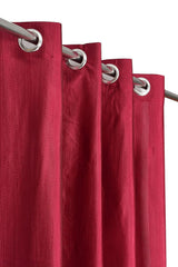 Homecrown Solid Plain Crush Curtains for Windows/Doors – Set of 2, Maroon