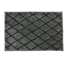 Homecrown Rubber Backing Geometric Cotton Bathmat- (40 X 60cm, Grey)