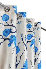 Homecrown Floral Print Curtains- Set of 2, Blue