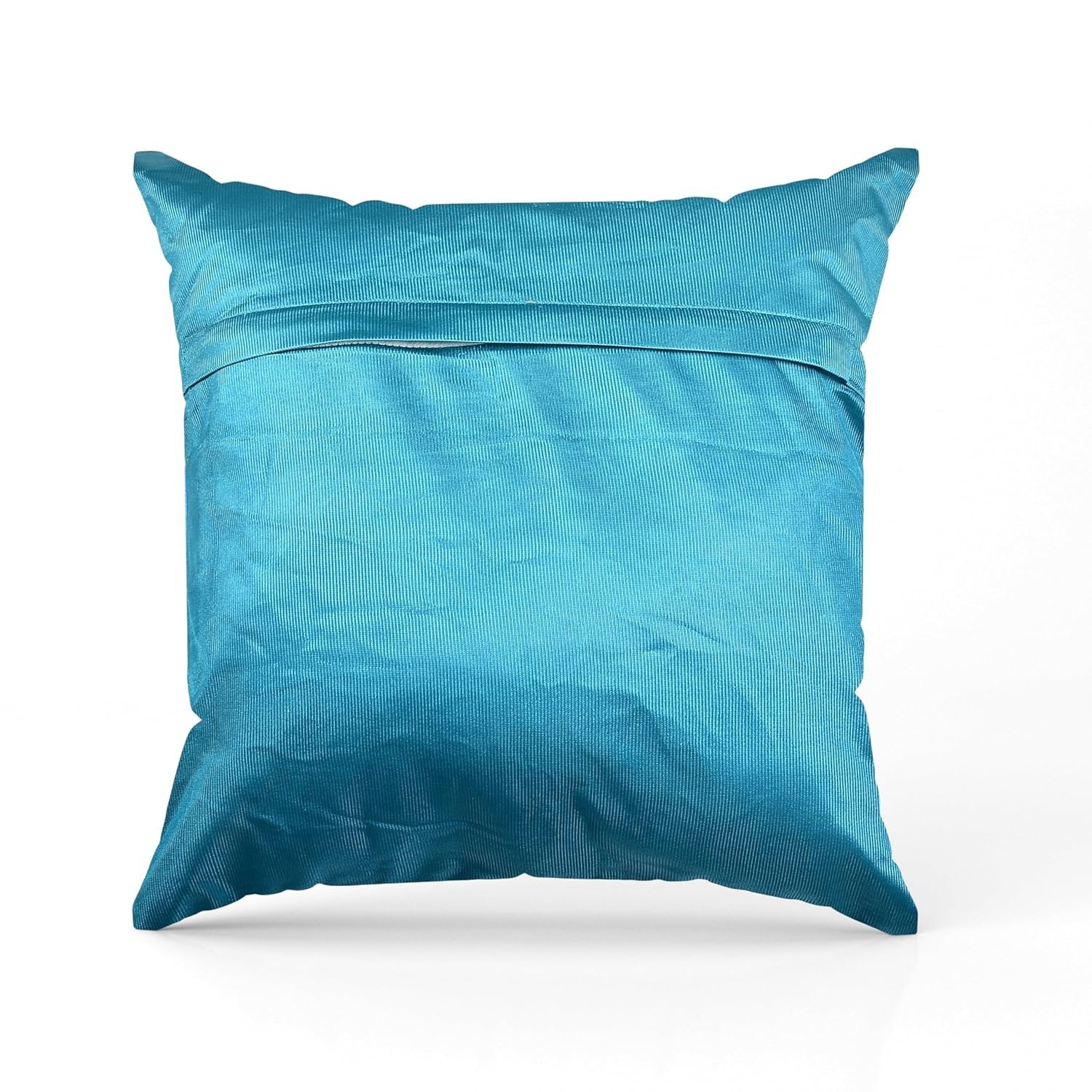 Homecrown Golden Leaf Velvet Cushion Covers Set of 5 (16x16 Inch) - Aqua