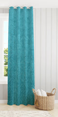 Homecrown Premium Velvet Fabric Room Darkening Curtains for Windows & Doors - Set of 2, Cadbury Aqua