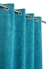 Homecrown Premium Velvet Fabric Room Darkening Curtains for Windows & Doors - Set of 2, Cadbury Aqua