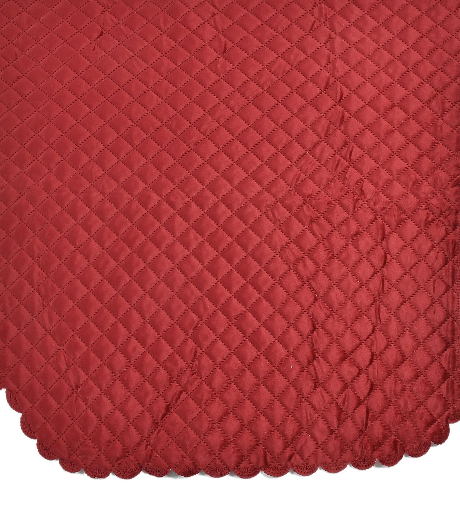 Homecrown Velvet Quilted Sofa Cover for 5 Seater Sofa- Maroon