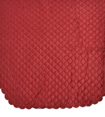 Homecrown Velvet Quilted Sofa Cover for 3 Seater Sofa- Maroon