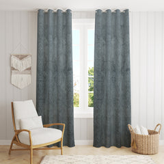 Homecrown Premium Velvet Fabric Room Darkening Curtains for Windows & Doors - Set of 2, Cadbury- Grey