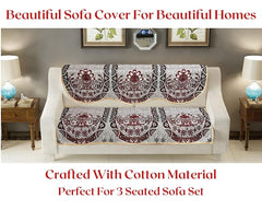 Homecrown Floral Design Cotton 3 Seater Sofa Cover- Multi