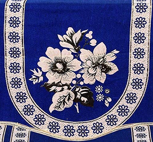 Homecrown Floral Design Cotton 3 Seater Sofa Cover- Blue