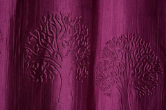 Homecrown Premium Tree Punch Embossed Design Curtains- Set of 2, Purple