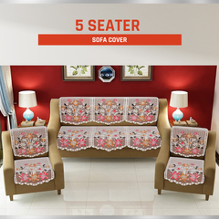 Homecrown Floral Print Polycotton 5 Seater Sofa Cover Set