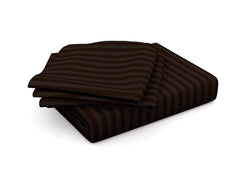 Homecrown Cotton Double Bedsheet with 2 Pillow Covers- Satin Stripe- 90x100 Inch- Brown