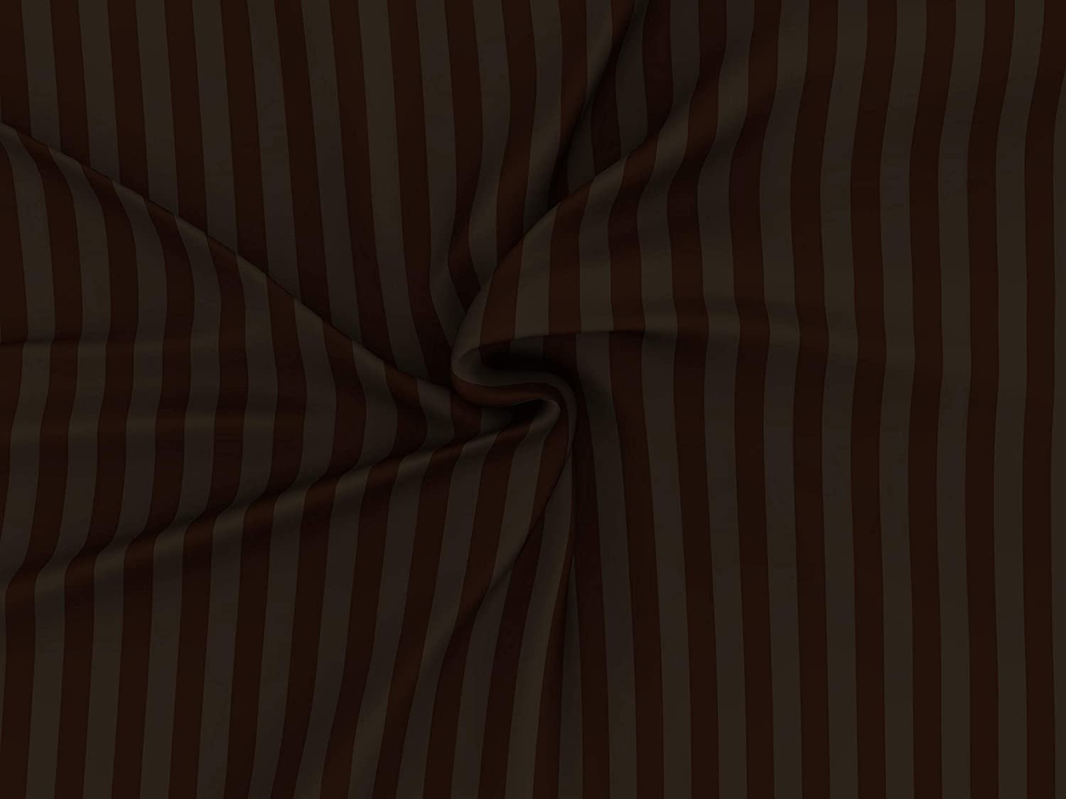 Homecrown Cotton Double Bedsheet with 2 Pillow Covers- Satin Stripe- 90x100 Inch- Brown