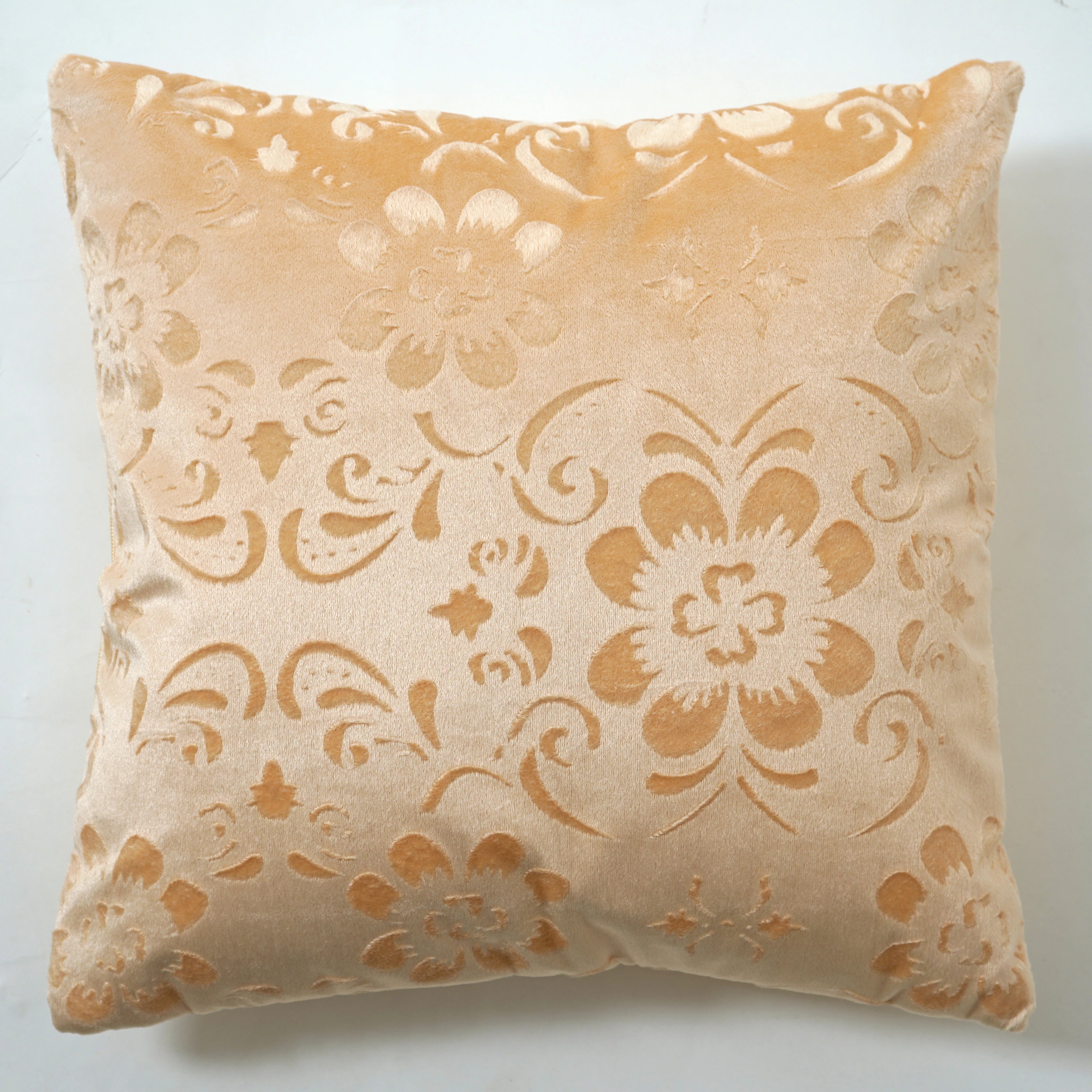 Homecrown Flower Design Velvet Cushion Covers 16x16 Inch – Set of 5 (Cream)