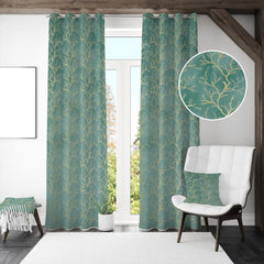 Homecrown Premium Velvet Fabric Room Darkening Curtains for Windows & Doors - Set of 2, Foil Print- Iceland