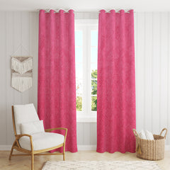 Homecrown Premium Velvet Fabric Room Darkening Curtains for Windows & Doors - Set of 2, Cadbury- Pink