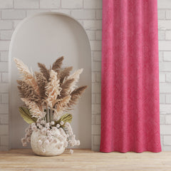 Homecrown Premium Velvet Fabric Room Darkening Curtains for Windows & Doors - Set of 2, Cadbury- Pink