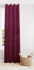 Homecrown Premium Velvet Fabric Room Darkening Curtains for Windows & Doors - Set of 2, Cadbury- Wine