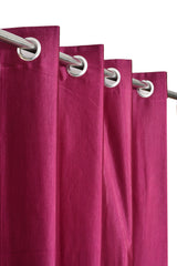 Homecrown Solid Plain Crush Curtains for Windows/Doors – Set of 2, Wine