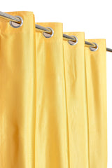 Homecrown Solid Plain Crush Curtains for Windows/Doors – Set of 2, Yellow