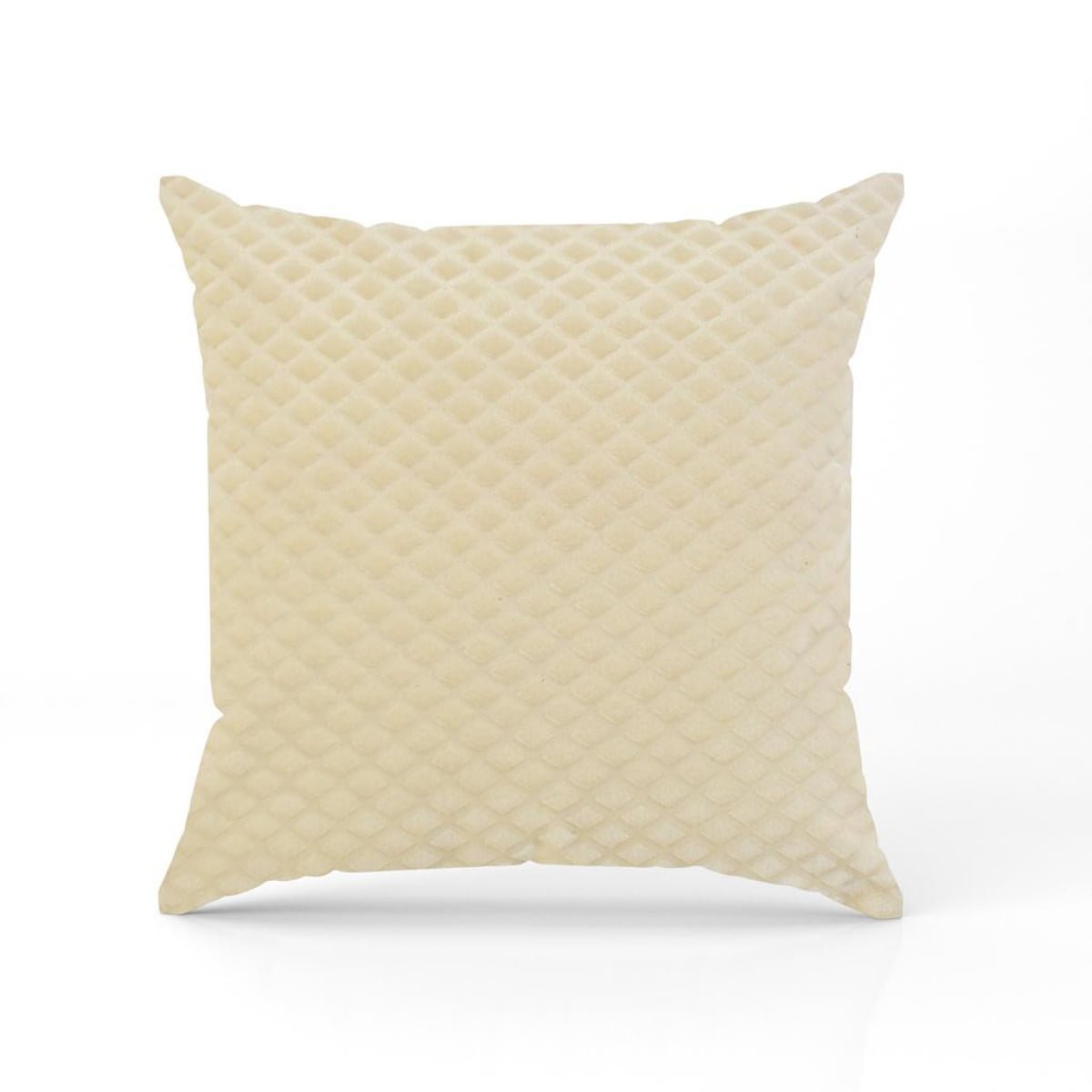 Homecrown Textured Velvet Cushion Covers Set of 5 (16x16 Inch) - Off White