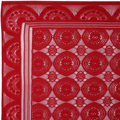 Homecrown Circle Design Cotton Centre Table Cover (60x40 Inch, Maroon)