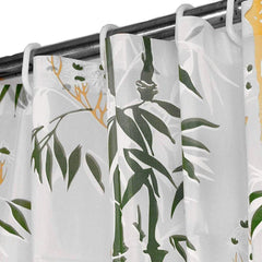 Homecrown Bamboo Print Waterproof Shower Curtain (7x4 Feet, Green)