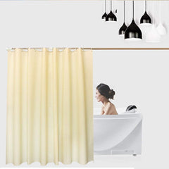 Homecrown Striped Waterproof Shower Curtain (7x4 Feet, Cream)