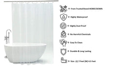 Homecrown Transparent Waterproof Shower Curtain (7x4 Feet, Clear)