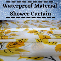 Homecrown Floral Print Waterproof Shower Curtain (7x4 Feet, Yellow)