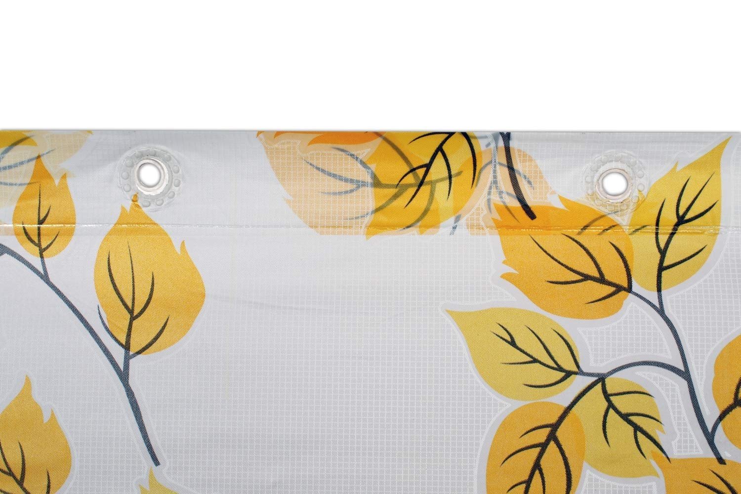 Homecrown Floral Print Waterproof Shower Curtain (7x4 Feet, Yellow)