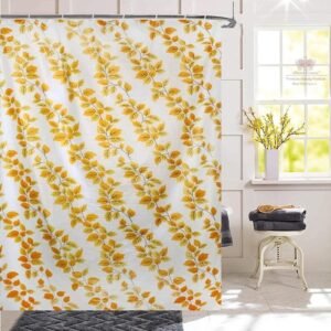 homecrown shower curtain green yellow