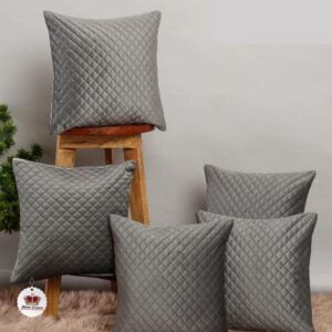 Velvet Cushion Covers Set of 5 - Grey