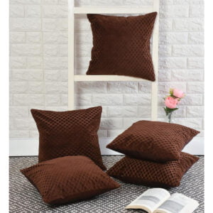 Brown Velvet Cushion Covers - Set of 5