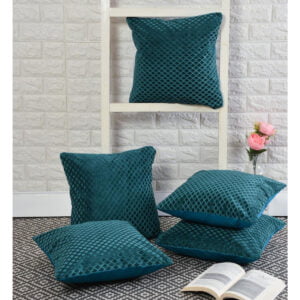 Teal Blue Velvet Cushion Covers - Set of 5